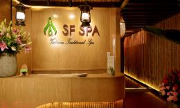 A front of SF Spa Reception desk